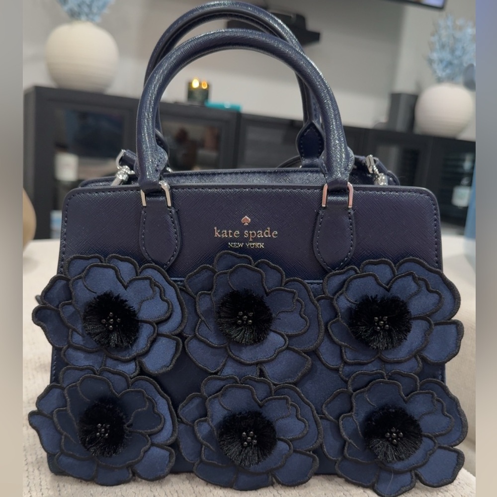 Kate Spade Midnight Blue Floral Satchel